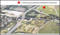 Overzichtskaart propositie t.o.v. Golfbaan Sportdriehoek en Amsterdam.